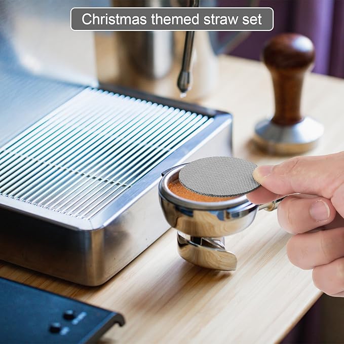 2pcs 53.5mm Espresso Screen Filter, 316 Stainless Steel Espresso Puck Screen 150μm Reusable Espresso Portafilter Puck Screen Sturdy Coffee Screen Filter Mesh for Espresso