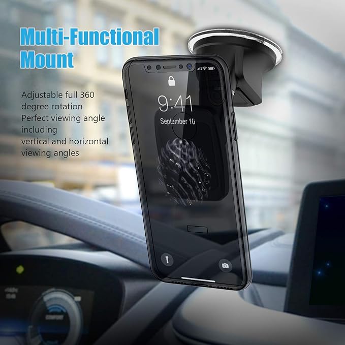 WixGear Dashboard Mount, Universal Magnetic Car Mount Holder, Windshield Mount and Dashboard Mount Holder for Cell Phones with Strong Dashboard Gel
