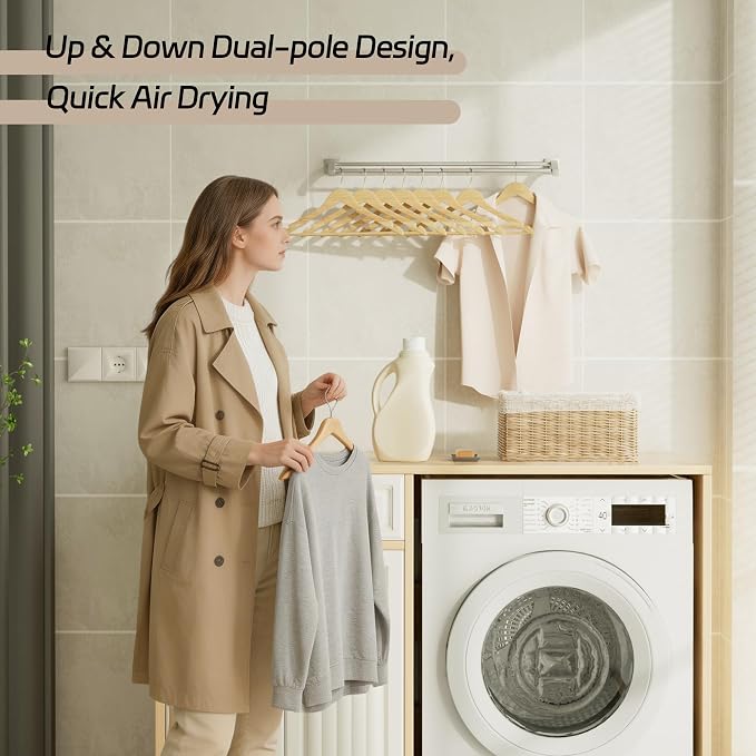 Alise Double Towel Bar, 32 Inch Towel Rack for Bathroom Wall Mounted, SUS304 Stainless Steel Bathroom Towel Holder Joining Process Towel Rail for Bathroom, Brushed Nickel