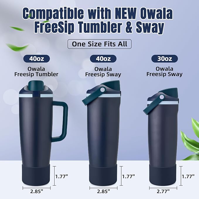 2PCS Silicone Boot Compatible with Owala 30oz & 40oz FreeSip Sway Bottles & Tumblers, Protective Anti-Slip Bottom Cover Sleeve for Freesip Sway Tumbler