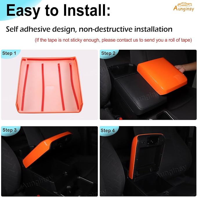 Aunginsy Car Center Console Armrest Protector Cover Compatible with Toyota Tacoma 2024-2026, ABS Central Armrest Seat Storage Box Cover Cushion Lid Protector Pad Waterproof Anti-Scratch Accessories