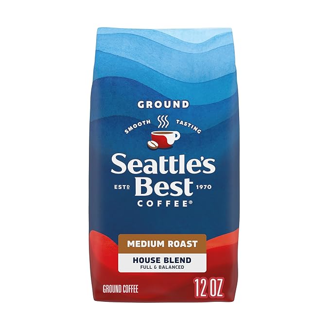 Seattle’s Best Coffee, Medium Roast Ground Coffee, House Blend, 100% Arabica, 1 Bag (12 oz)