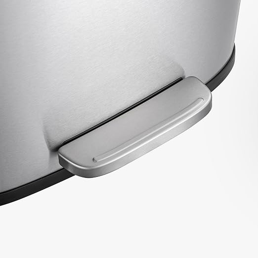 QUALIAZERO 50L / 13 Gallon Stainless Steel Step-On Kitchen Trash Can Soft-Close Lid, Fingerprint-Resistant, Removable Liner, Slim Rectangle Modern Design for Home, Office, Commercial
