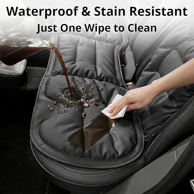 Skin-Friendly & Dirt-Repellent Leather Seat Cushions, 2026 Car Seat Cushion for Driving, 1.57" Thick Comfort Seat Protector, Universal Non-Slip Memory Foam Pad for Car (Orange, Backrest Cushion)