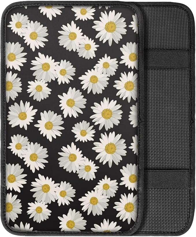 Mintutlipy Daisy Car Center Console Cover Cute Decor Accessories Sweat Proof Dust Proof Car Armrest Protector Car Seat Box Cover