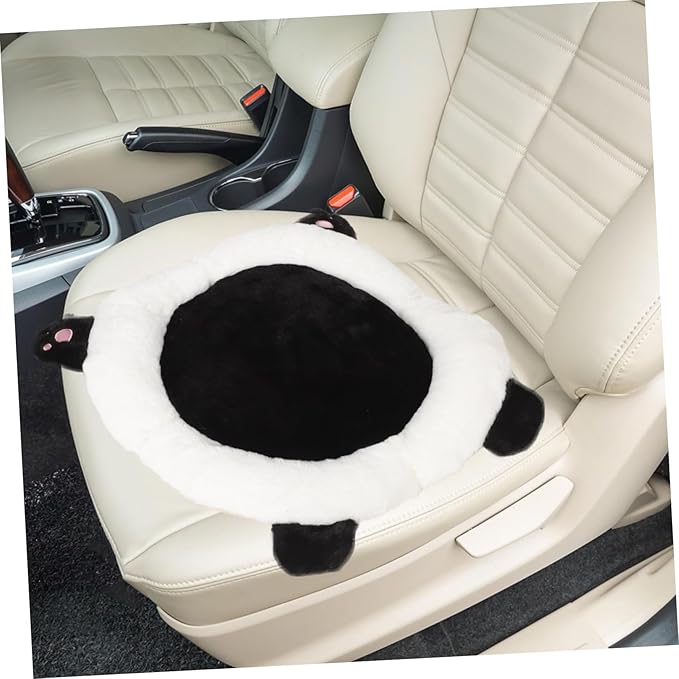 Cute Panda Car Seat Cushion Lumbar Support for Elderly Truck Drivers Comfortable Plush Seat Pad for Gamers