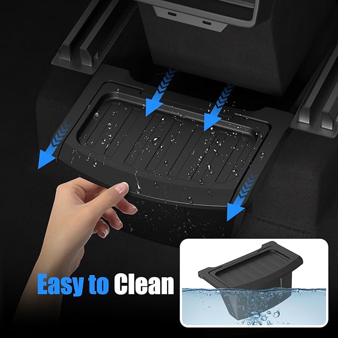 2026 Upgrade Rear Center Console Organizer for Tesla 2025-2026 Model Y Juniper Accessories, Partitioned Storage & Stable Installation, Seat Backseat Storage Trash Can Bin for Tesla Model Y Juniper