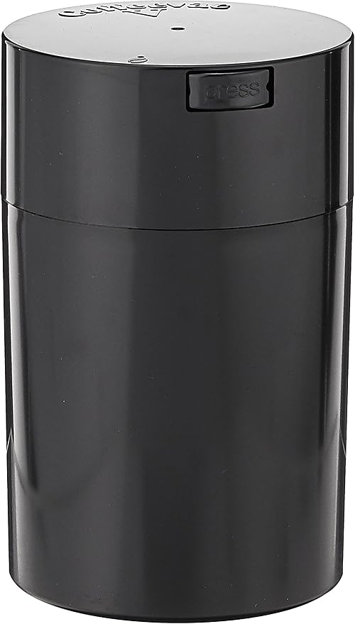 Coffeevac 1LB – Patented Airtight Container with Degassing Valve | Multi-use Vacuum Container Works as Smell Proof Containers for Ground Coffee and Coffee Bean Containers. Black