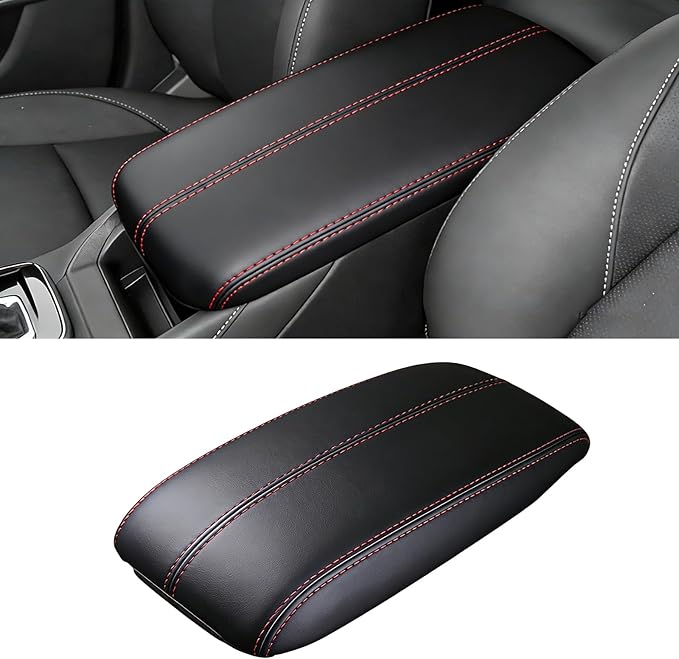 Center Console Armrest Cover for Mazda CX30 2020 2021 2022 2023 2024 2025 2026, Center Console Cover, Car Arm Rest Covering Anti-Scratch Arm Rest Cushion Pad,Black+Red line