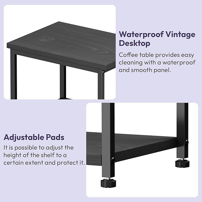 SWTYMIKI Coffee Bar Cabinet for Home - 3-Tier Sturdy Farmhouse Coffee Stand Station Multi-Purpose Buffet Sideboard - Kitchen Bar Table for Living Room, Corner, Small Space, Black