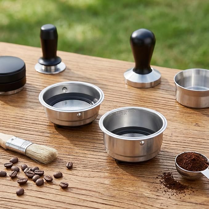 2 Pcs 51mm Portafilter Basket Espresso Basket Stainless Steel Coffee Filter Pressurized Coffee Filter Cups Compatible with 51mm Portafilter Machines for Home Office Machine Serving