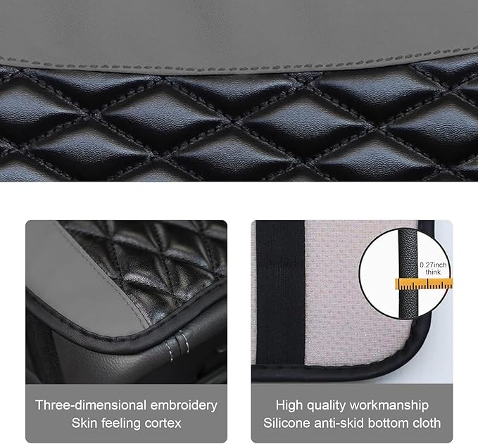 Car Center Console Cover, Patchwork Leather Center Console Cushion Pad, Waterproof Dustproof Auto Armrest Seat Box Cover Protector, Comfortable Armrest Pad for Car, Sedan, SUV, Van (Gray)