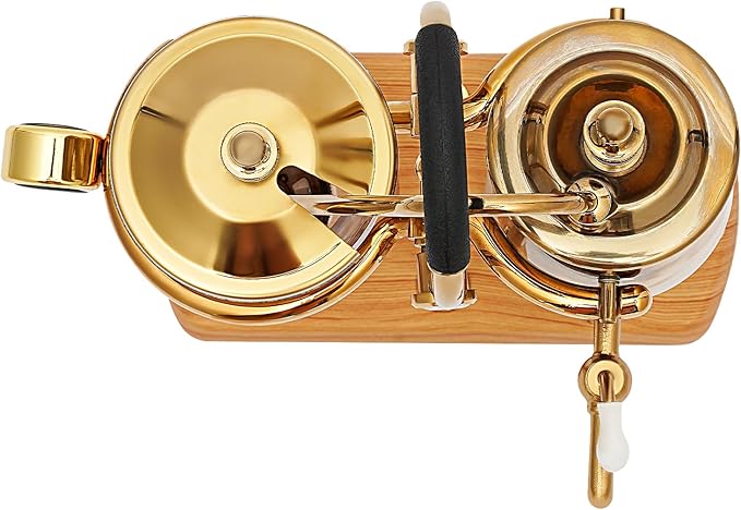 Balance Siphon Coffee Maker, 400ML/13.53OZ Manual Brew Coffee Brewer, Unique Gravity Vintage Coffee Maker, Vintage Classic Retro Luxury Exquisite Design, for Personal Kitchens Coffee Shops (Gold)