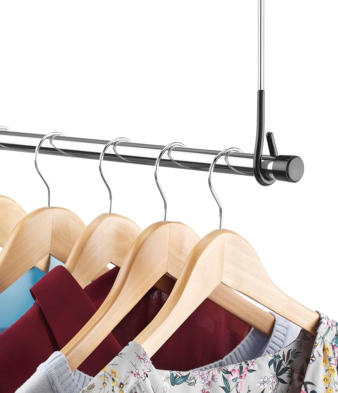 Whitmor Double Closet Rod - Heavy Duty Closet Organizer- Chrome