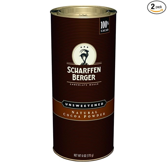 Scharffen Berger Natural Unsweetened Cocoa Powder, 6-Ounce Canisters (Pack of 2)