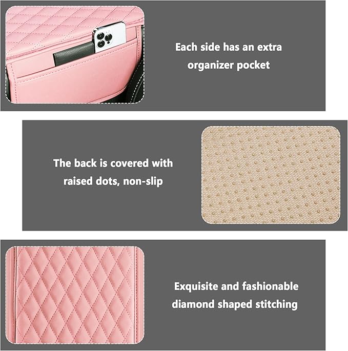 Car Center Console Cover for Hummer H2 2003-2009, Car Armrest Cover Cushion Arm Rest Cover Auto Interior Arm Rest Seat Box Pad Accessories,Pink