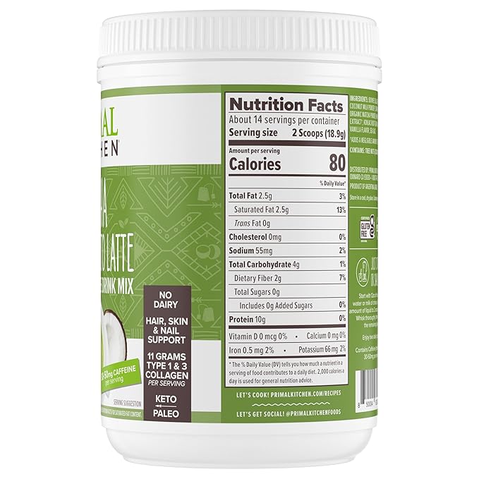 Primal Kitchen Latte Matcha Collagen, 9.33 oz