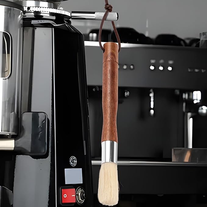 2PC Coffee Grinder Cleaning Brush,Espresso Machine Coffee Brush Cleaner Tool,Natural Bristles&Pure Solid Wood Handle,Bean Coffee Tools,Coffee Brush for Coffee,Tea Powder, Flour,Sugar,Baking Powder