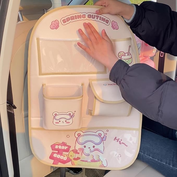 Back Organizers Multi Compartment Storage Bag Cartoon Pattern Back Pocket Multifunction Backseat Storage Pocket