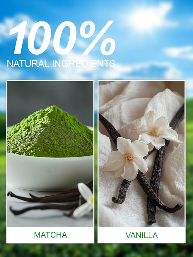 TeeLux Vanilla Matcha Green Tea Powder, First Harvest Premium Matcha + Delicate Vanilla Powder, Flavorful & Aromatic, Hot or Iced Tea, 3.5oz