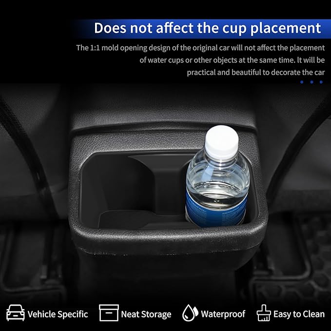Armrest Box Rear Water Cup Mat Suitable for 2016-2023 Toyota Tacoma Rear Storage Silicone Case Interior Modification Accessories(Armrest Box Rear Water Cup Mat)