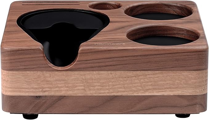Normcore Tamping Station, Natural Walnut Espresso Tamping Mat, Wooden Compact Coffee Tool Organizer for 58mm Portafilter, Tamper, Distributor, Puck Screen and Portafilter, Genuine American Walnut Wood