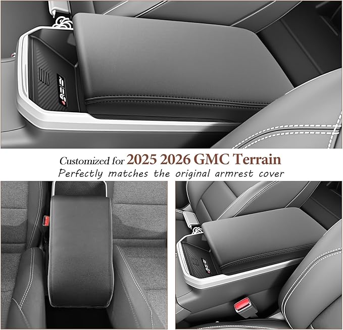 SKTU for 2025 2026 GMC Terrain Center Console Cover for 2025 2026 GMC Terrain (Elevation/AT4/Denali) Armrest Cover GMC Terrain 2025 2026 Accessories 2025 2026 Terrain Soft Console Cushion-Durable