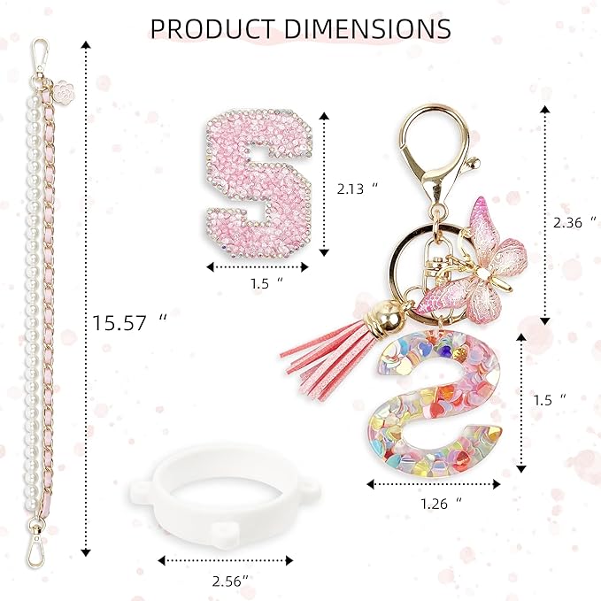 Letter Handle Strap Accessories with Cute Initial Charm Compatible with Owala Water Bottle 24oz 32oz 40oz Owala Kids