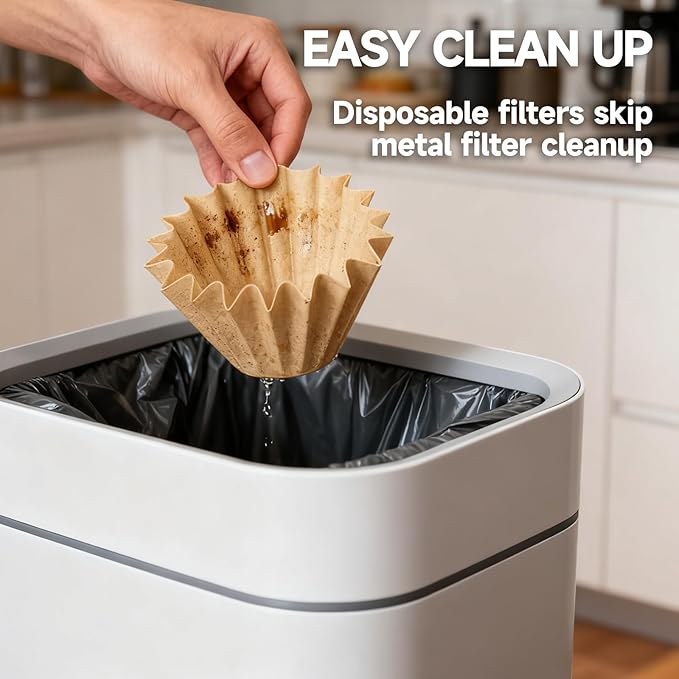 200 Count 5 Cup Coffee Maker Filters Compatible with Mr Coffee – Natural Unbleached Paper Coffee Filters, Disposable Coffee Filters for Mini Brew 5-Cup Brewers (200)