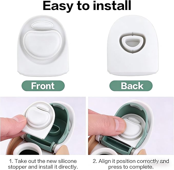 Joshey 4 Pack Rubber Seal Replacement Stopper, Compatible with Owala Freesip 24 oz 32 oz Bottle Spout Lid-Silicone Gasket Replacement Parts (White)