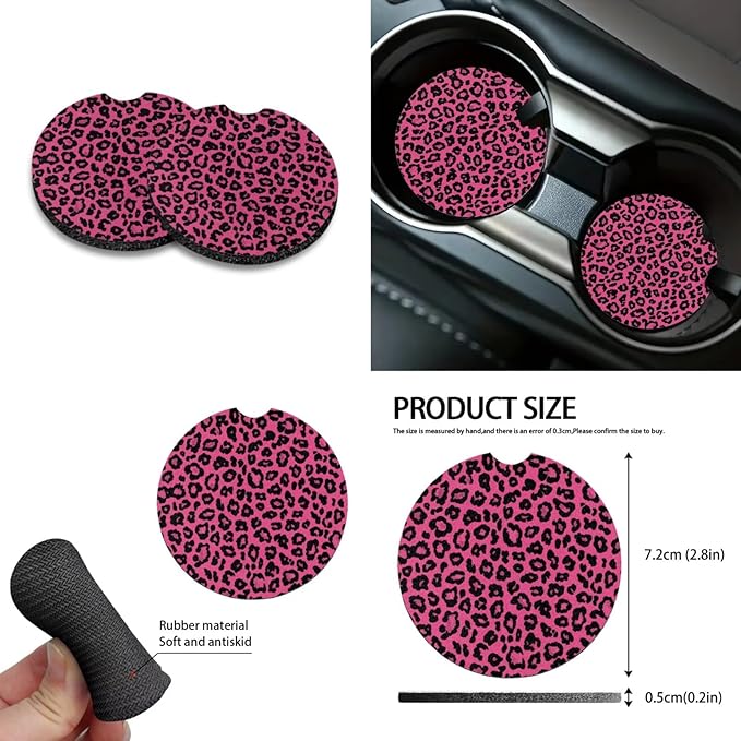 Panda Printed Car Interior Cover Sets, Set of 10, Includes Car Front and Rear Seat Protector, 15 Inch Steering Wheel Cover, Coaster, Trash Can, Air Vent Storage Bag, Keychain
