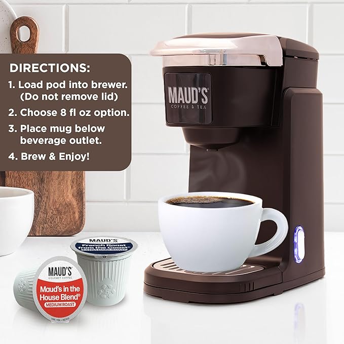Maud's Dark Roast, Medium Roast & French Roast Coffee Pods Bundle, 54 ct, Single Serve Pods – 100% Arabica Coffee, Compatible with Keurig K Cups Maker