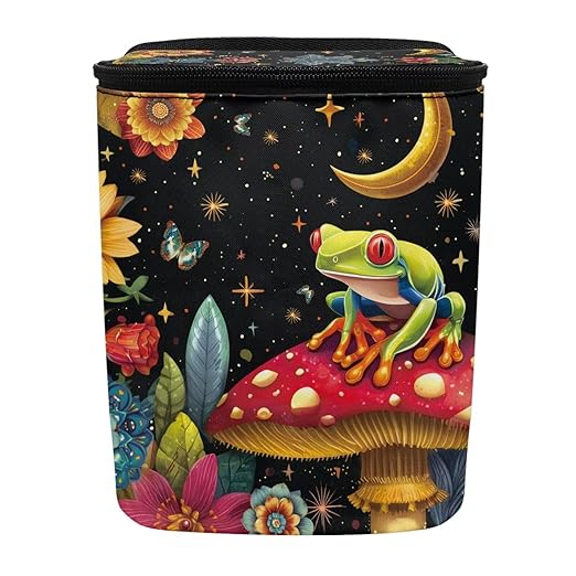 Frog Car Trash Can with Lid Garbage Bag Dustbin Container Mushroom Waste Basket Storage Pocket Hanging Large Capacity Vehicle Trash Bin