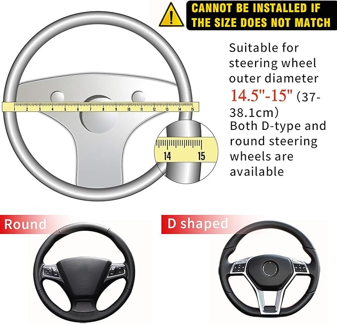Car Steering Wheel Cover, 15 inch Carbon Fiber Microfiber PU Leather Elastic Steering Wheel Protector for Unisex, Anti-Slip Breathable Car Interior Accessories for Most Cars (Wine Red)