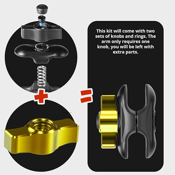 Tackform Link Vent Phone Mount Compatible with 2016-2023 Toyota Tacoma and 2014-2021 Toyota Tundra | Aluminum | Zero Slip | Compatible with MagSafe | Universal Magnetic Holder | 2" Arm | Yellow Knob