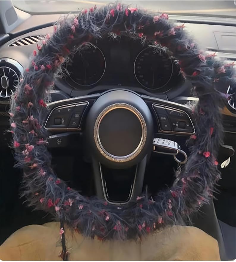 DIY Winter Non-Slip Personalized Protective Cover, Steering Wheel Covers, for All Seasons, Breathable, Sweat-Absorbent Car Steering Wheel Cover(Colour 1)