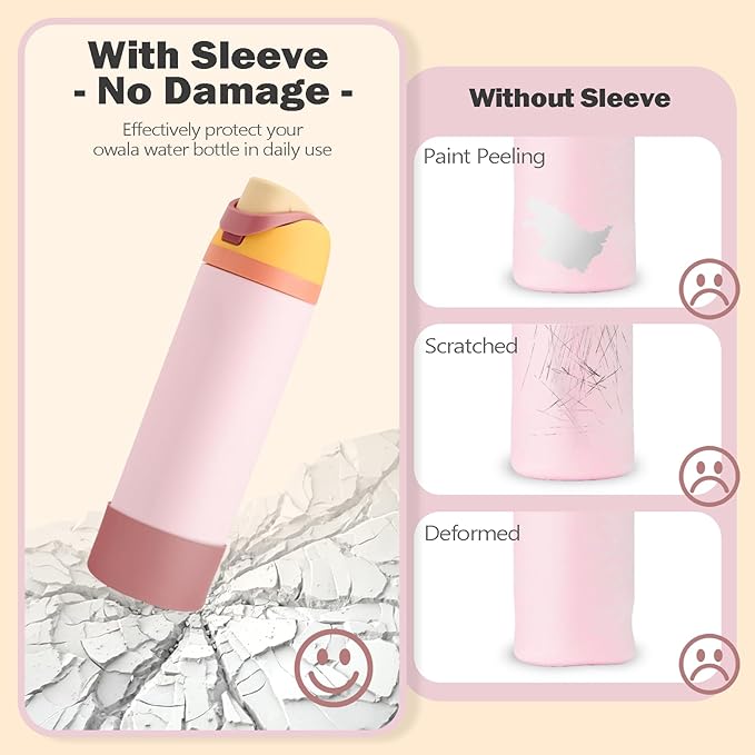 2PCS Silicone Boot for Owala 24oz FreeSip Water Bottle, Anti-Slip Scratch-Resistant Bottom Sleeve, Protective Sports Bottles Accessories, BPA-Free