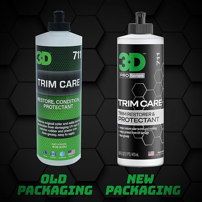 3D Trim Care Restorer of Faded & Dull Plastic, Rubber, Trim & Bumpers - Renews Surface to Original Appearance - Long Lasting Shine & Protection 16oz.
