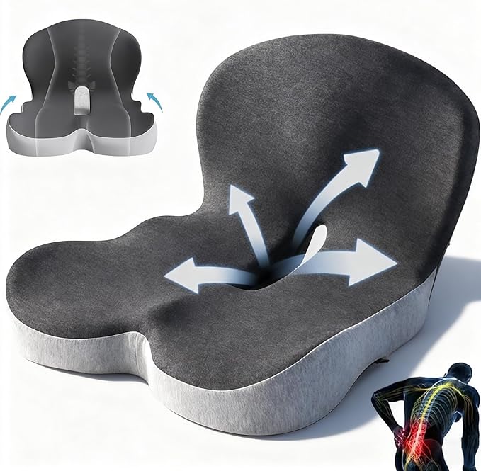 Orthopedic Cushion, 2026 New Orthopedic Cushion for Sciatica, Ergonomic Back Support & Sciatica Relief for Long Drives (Two-Tone)
