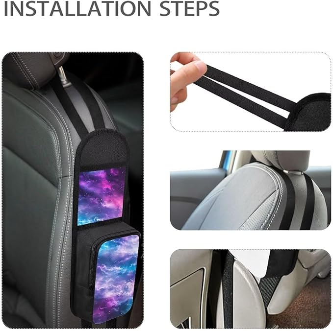 Universe Galaxy Automatic Seat Storage Bag Car Interior Decor Car Seat Side Storage Hanging Bag Front Seat Seat Back Organizers for Cars, SUVs, Trucks