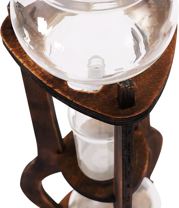 Iced Coffee Cold Brew Drip Tower 600ML/20.29OZ Capacity Sharing Pot Cold Brew Coffee Maker 6 to 8 Cups, Ice Coffees Machine for Home Coffees Shops Offices(Brown)