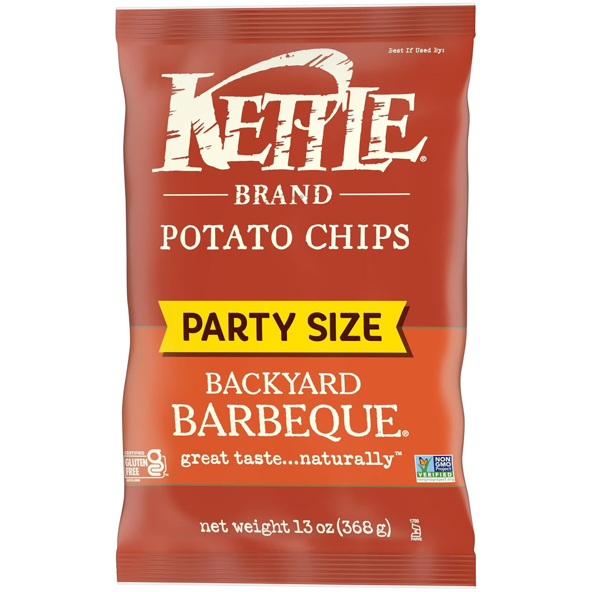 Kettle Brand Potato Chips, Backyard Barbeque Kettle Chips, Party Size, 13 Oz