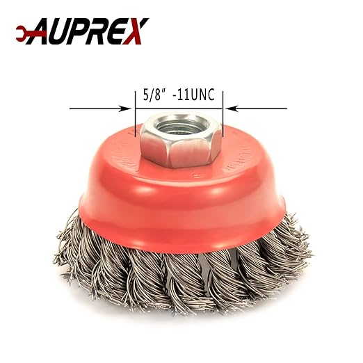 2 Pack Knotted Wire Cup Brush for Angle Grinders with 5/8 Inch | 11 UNC Threaded Arbor- 0.02 Inch Carbon Steel Wire for Rust,Corrosion,Paint Removal and Other Heavy-Duty Conditioning for Metals
