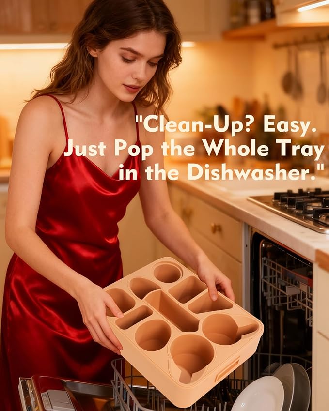 Couch Cup Holder Tray Dual Cup Silicone Organizer – Waterproof Anti-Slip Snack & Drink Tray for Sofa, Bed, Car & Camping, Dishwasher Safe Funny Gift