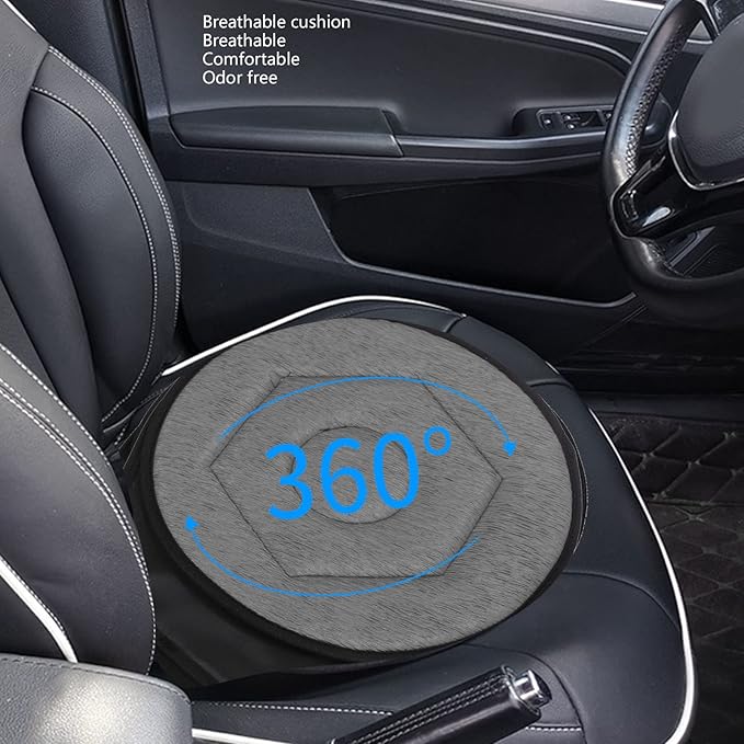 AMAKO Revolve 360 Car Seat Cushion, Rotating Geometric Rhombic Swivel Car Seat for Elderly Portable Round Seat Cushion