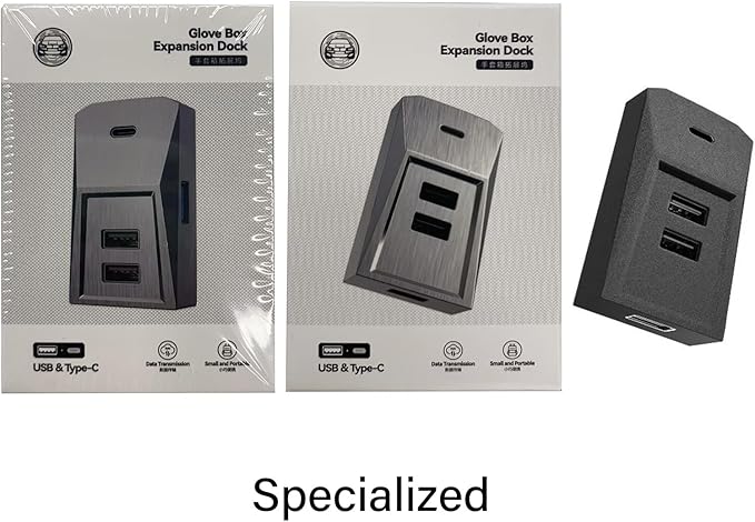Fast Charging for Car USB Hub Fit Center Console Adapter Glove Box Flocking Charging Station