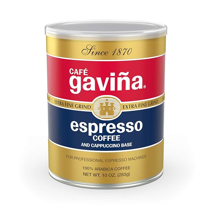 Café Gaviña Espresso Roast Extra Fine Ground Coffee, 100% Arabica Dark Roast, 10 oz Can