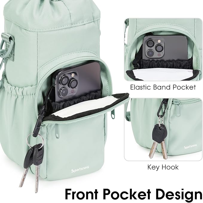 sportsnew Water Bottle Holder with Strap 32oz 40oz Insulated Water Bottle Carrier Sling Bag with Phone Pocket Crossbody