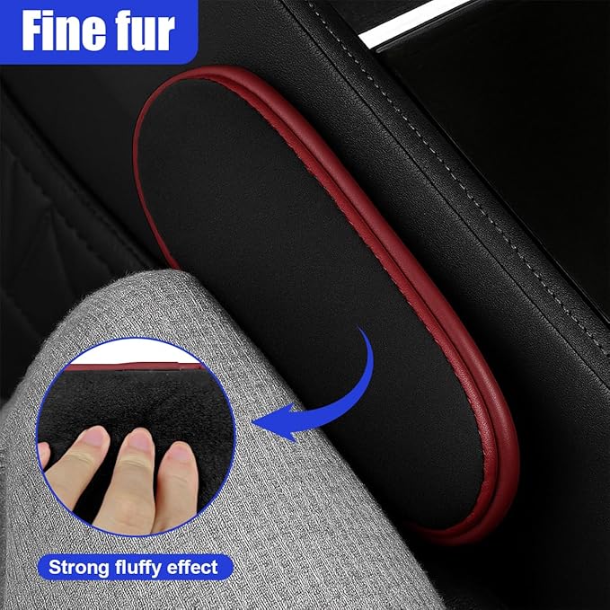 Car Door Armrest Pads, Soft Leather Memory Foam Car Center Console Pillow with Strong Adhesive, Universal Comfortable Auto Arm Rest Cushion Accessories for Elbow and Knee Support(Black)