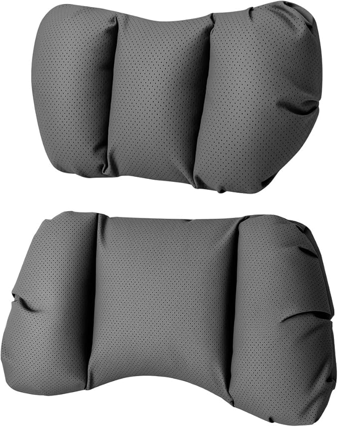 Car Neck Pillow & Lumbar Support for Porsche Panamera 971 Sport Turismo 2017-2020 Ergonomic Breathable Mesh Auto Seat Back Cushion Headrest,Black-Neck & Lumbar Set